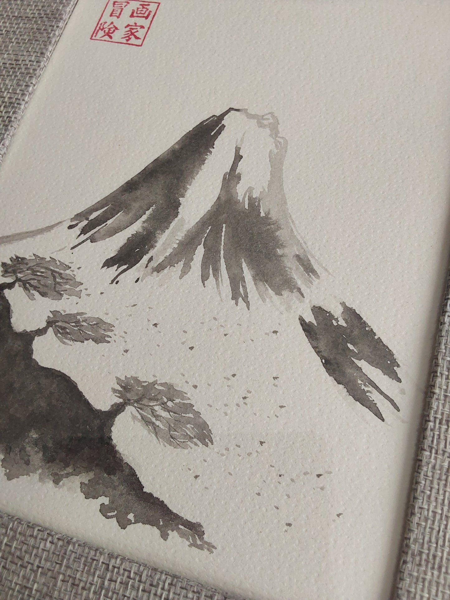 Summit of Serenity - Ink Painting